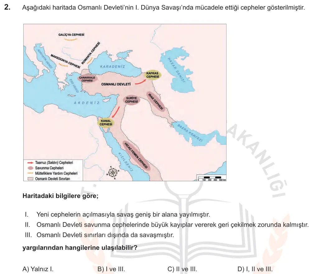 LGS Örnek Soruları Kasım 2018 Sözel T.C. İnkılap Tarihi ve Atatürkçülük 2. Soru görseli
