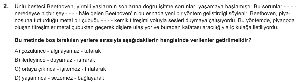 LGS Örnek Soruları Kasım 2018 Sözel Türkçe 2. Soru görseli