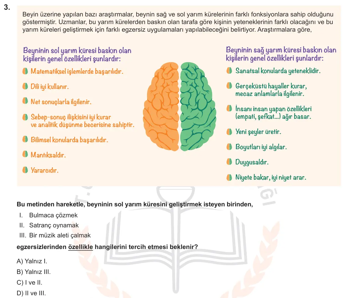 LGS Örnek Soruları Kasım 2018 Sözel Türkçe 3. Soru görseli