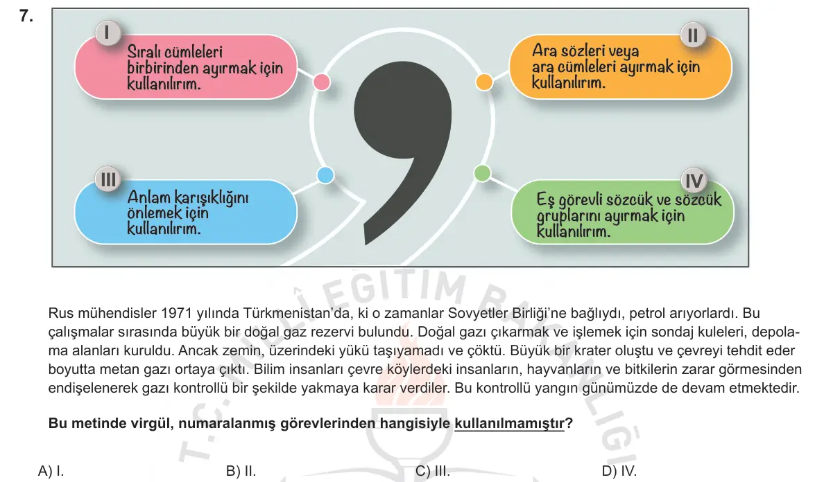 LGS Örnek Soruları Kasım 2018 Sözel Türkçe 7. Soru görseli