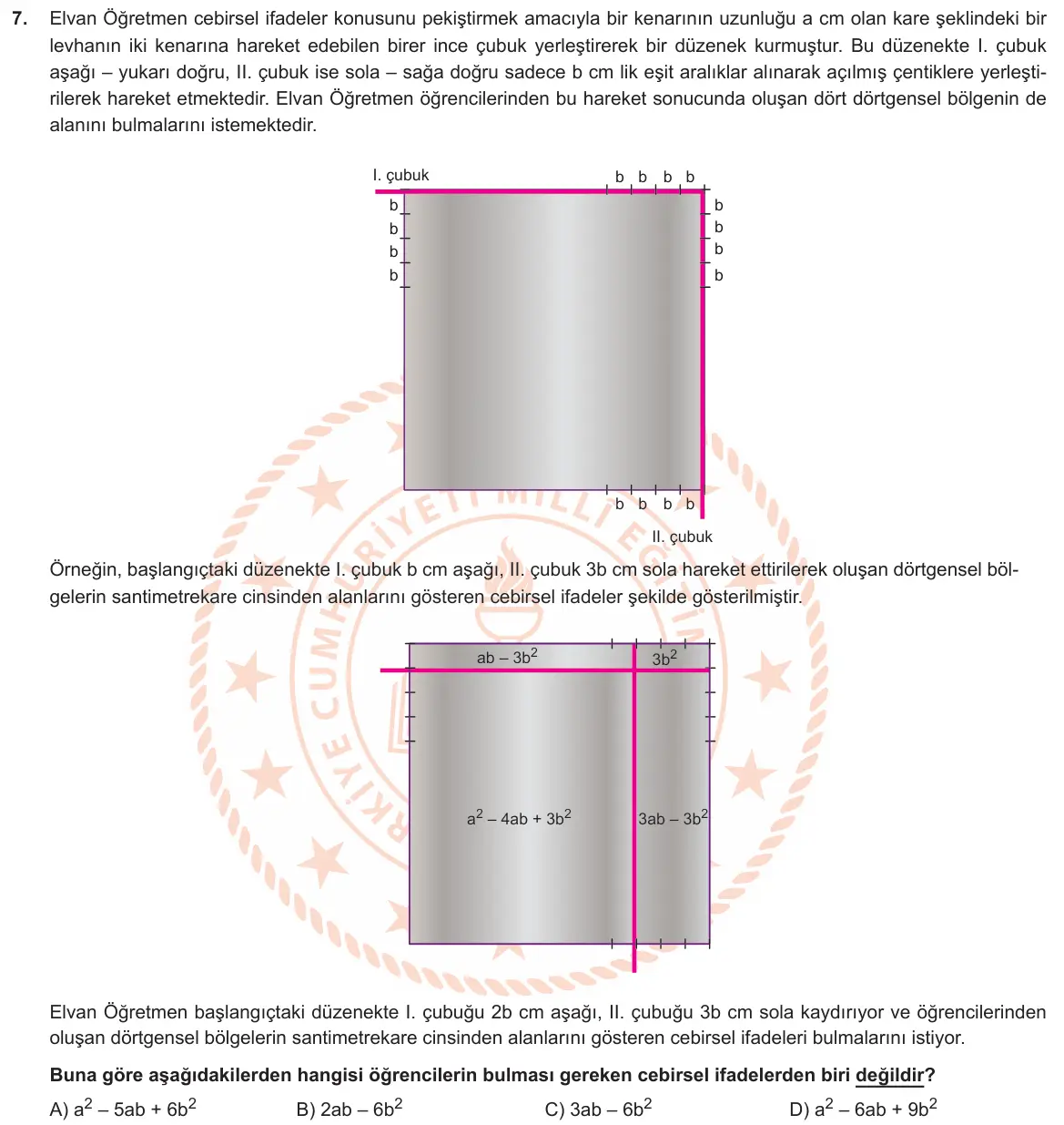 LGS Örnek Soruları Ocak 2019 Sayısal Matematik 7. Soru görseli