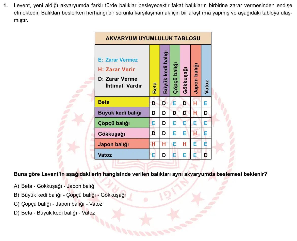 LGS Örnek Soruları Şubat 2019 Sözel Türkçe 1. Soru görseli