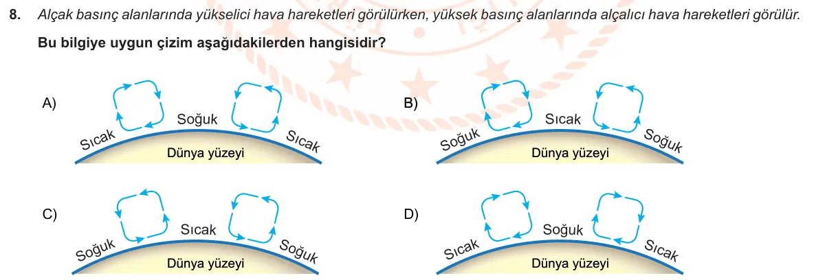 LGS Örnek Soruları Ekim 2019 Sayısal Fen Bilimleri 8. Soru görseli