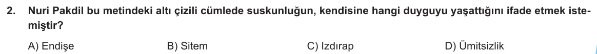 LGS Örnek Soruları Kasım 2019 Sözel Türkçe 2. Soru görseli
