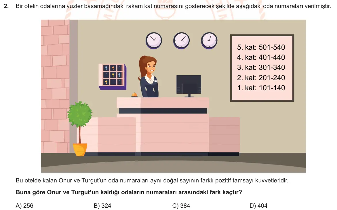 LGS Örnek Soruları Mart 2020 Sayısal Matematik 2. Soru görseli
