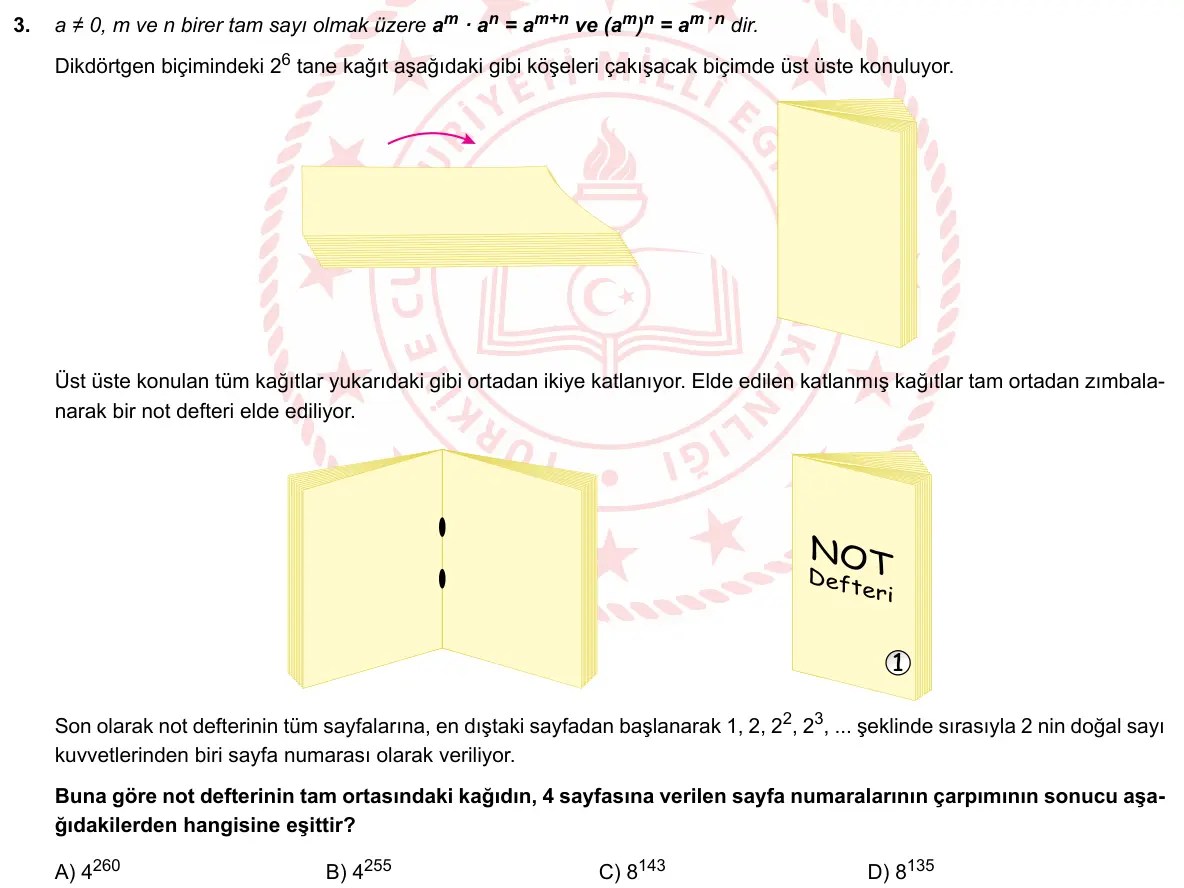 LGS Örnek Soruları Mayıs 2020 Sayısal Matematik 3. Soru görseli