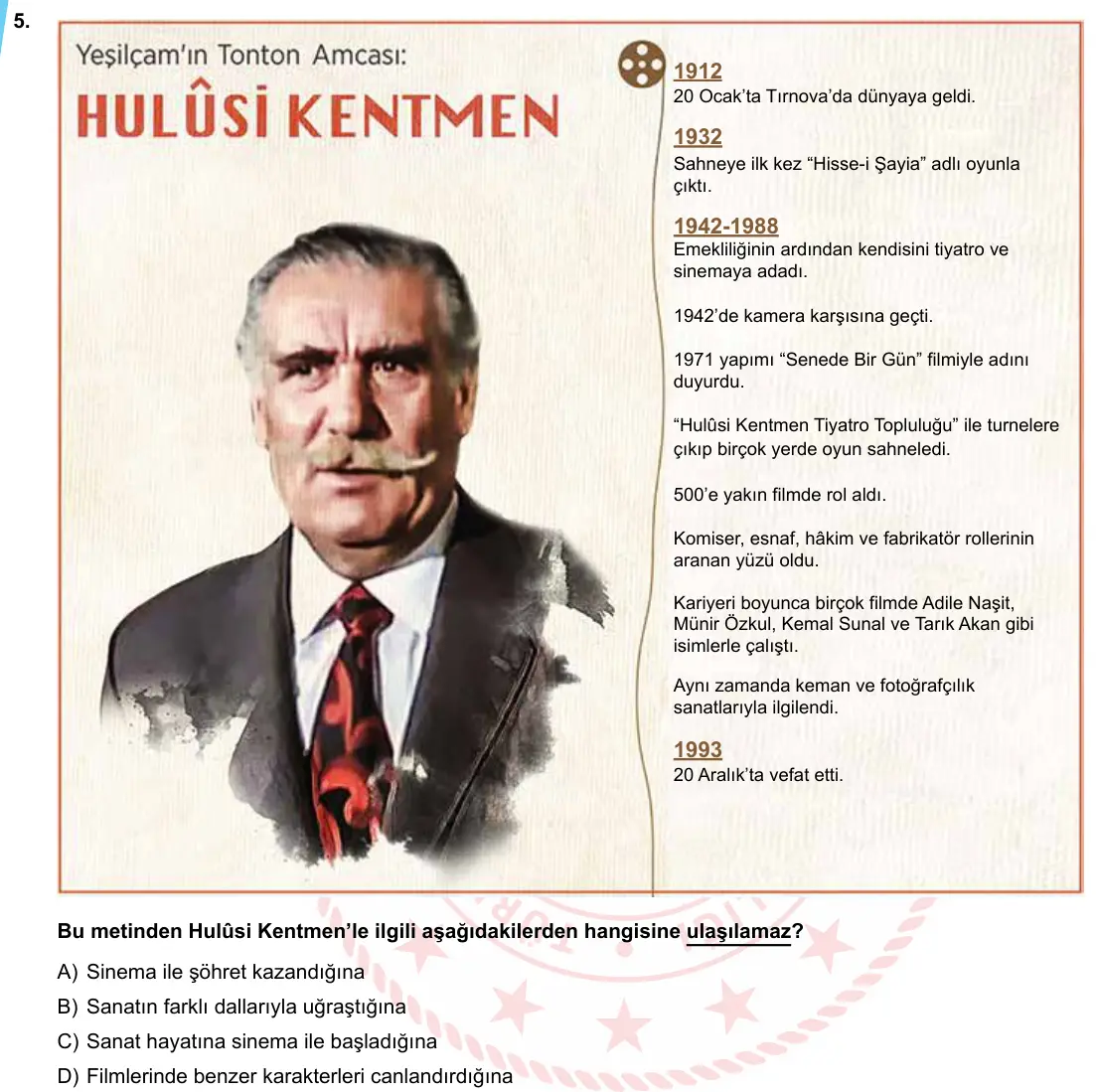 LGS Örnek Soruları Mayıs 2020 Sözel Türkçe 5. Soru görseli