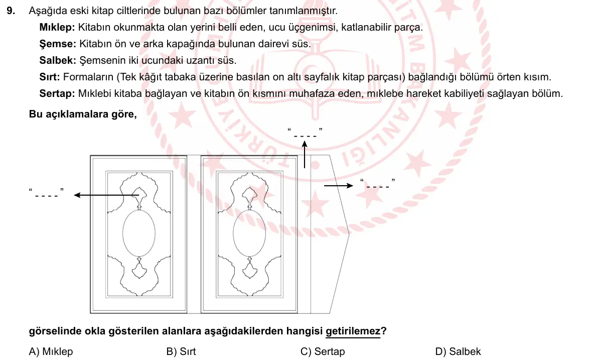 LGS Örnek Soruları Mayıs 2020 Sözel Türkçe 9. Soru görseli