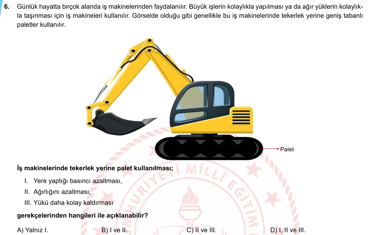 LGS Örnek Soruları Nisan 2020 Sayısal Fen Bilimleri 6. Soru görseli