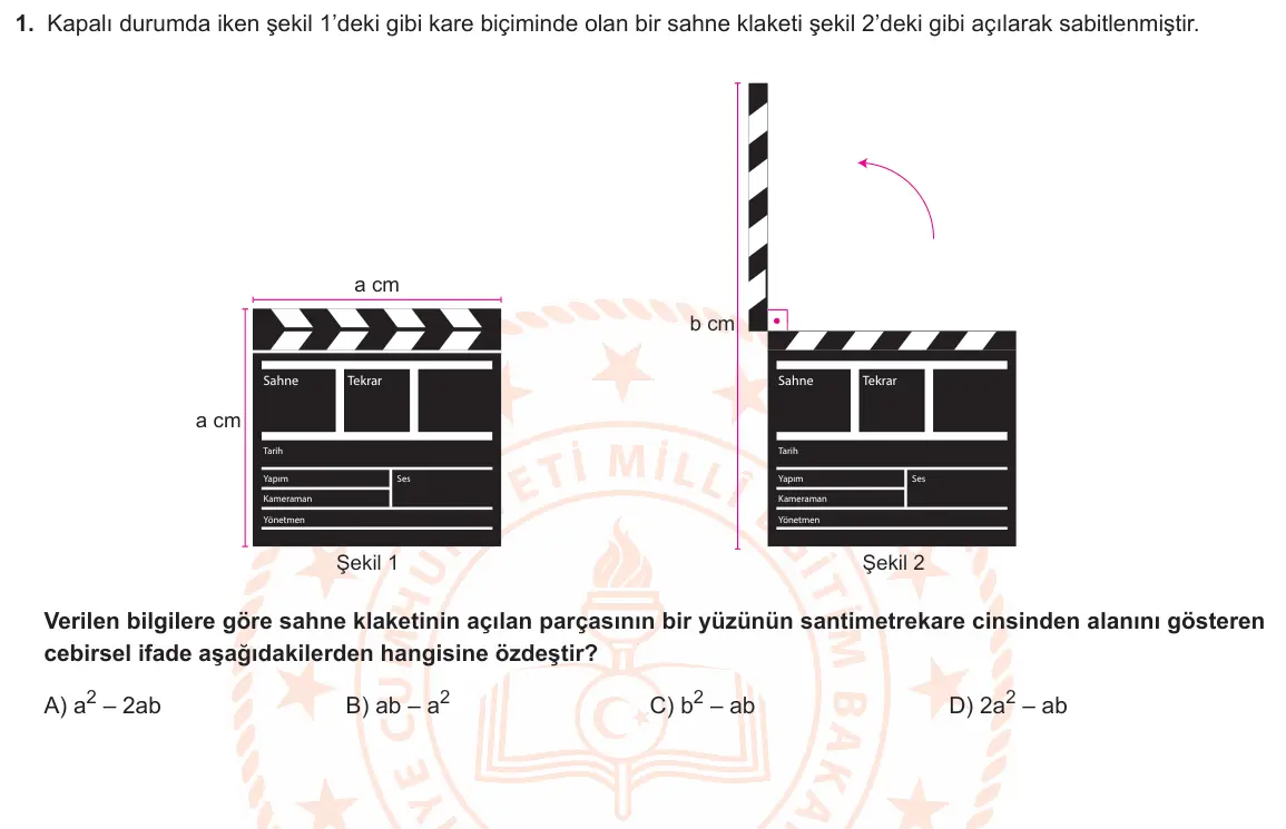 LGS Örnek Soruları Ocak 2020 Sayısal Matematik 1. Soru görseli