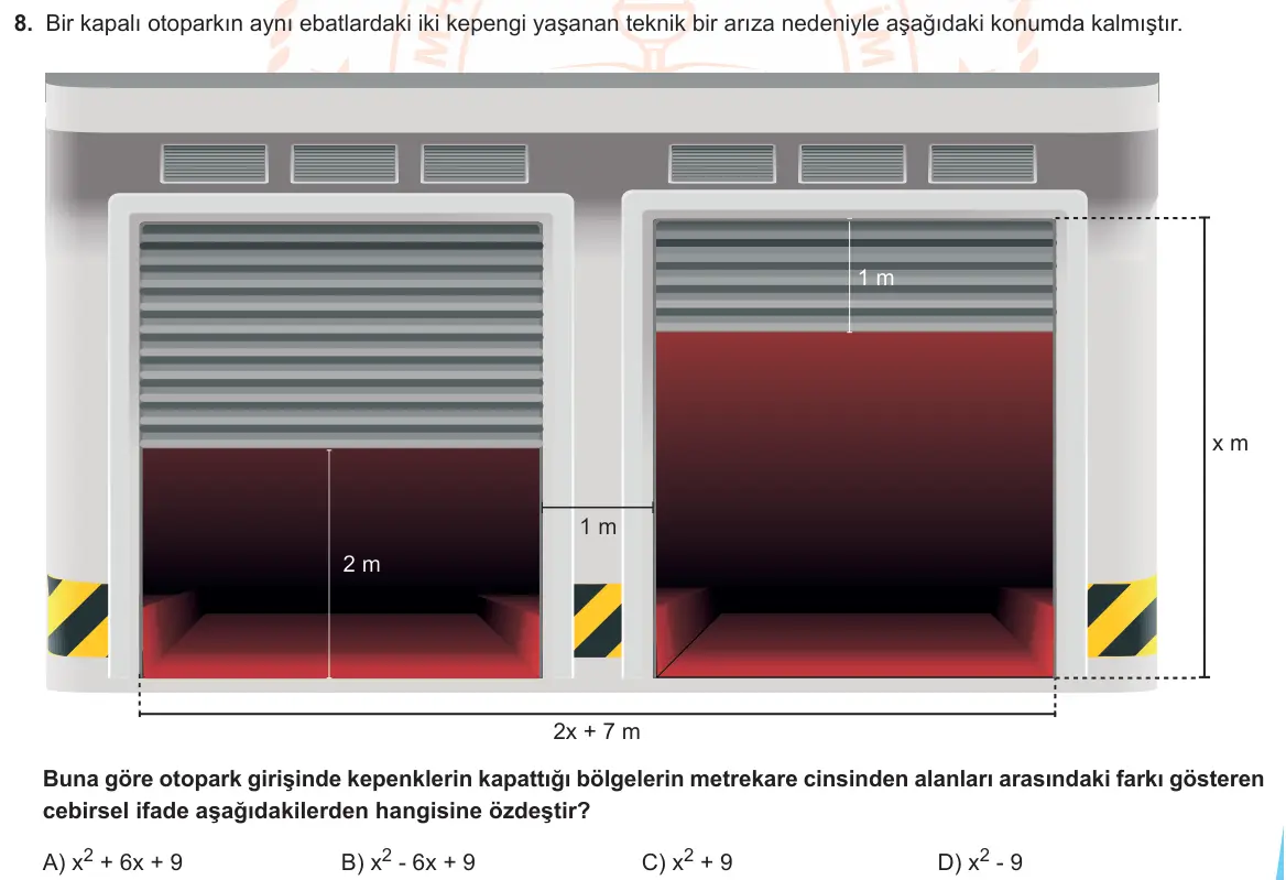 LGS Örnek Soruları Ocak 2020 Sayısal Matematik 8. Soru görseli
