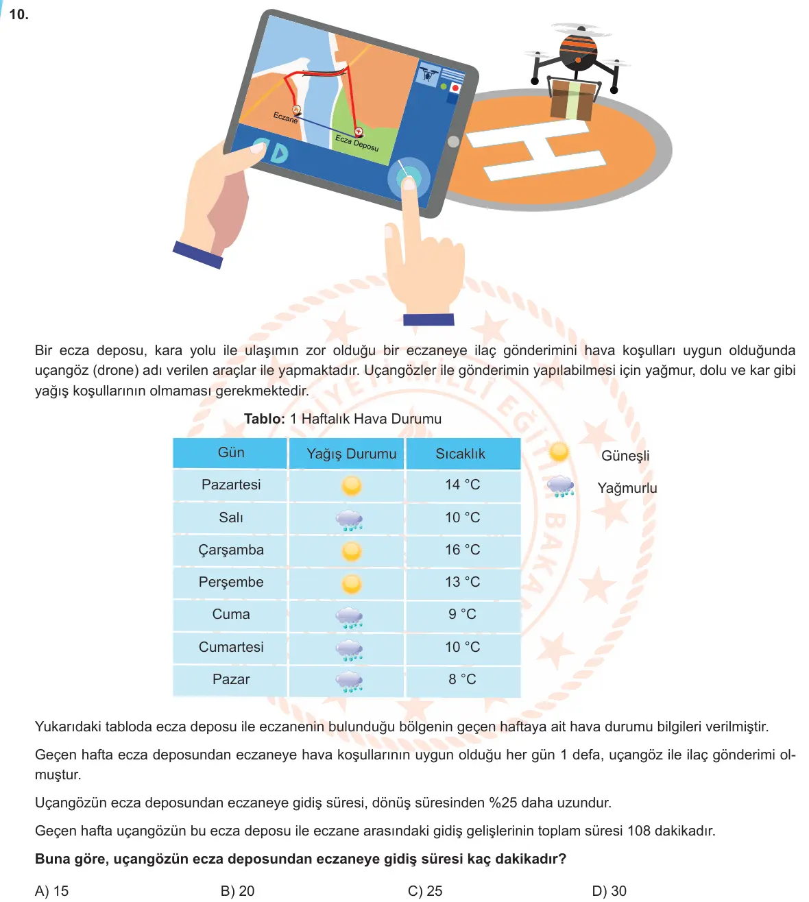 LGS Örnek Soruları Şubat 2020 Sayısal Matematik 10. Soru görseli