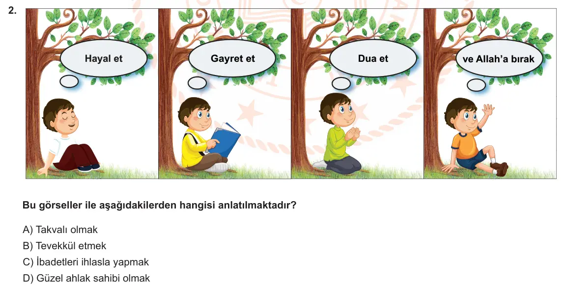 LGS Örnek Soruları Aralık 2020 Sözel Din Kültürü ve Ahlak Bilgisi 2. Soru görseli