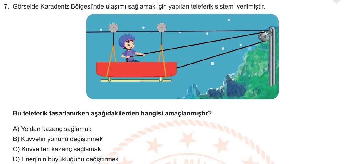 LGS Örnek Soruları Mayıs 2021 Sayısal Fen Bilimleri 7. Soru görseli