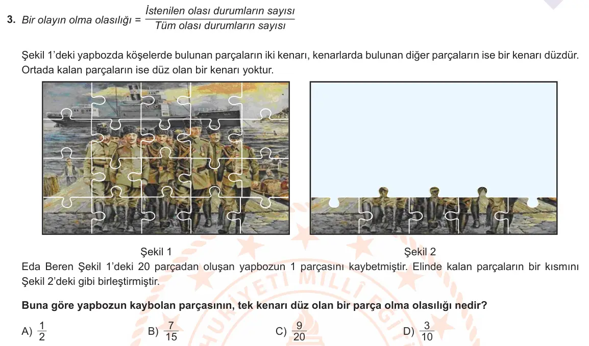 LGS Örnek Soruları Mayıs 2021 Sayısal Matematik 3. Soru görseli