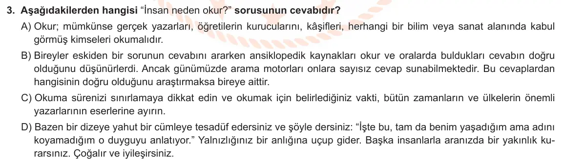 LGS Örnek Soruları Mayıs 2021 Sözel Türkçe 3. Soru görseli