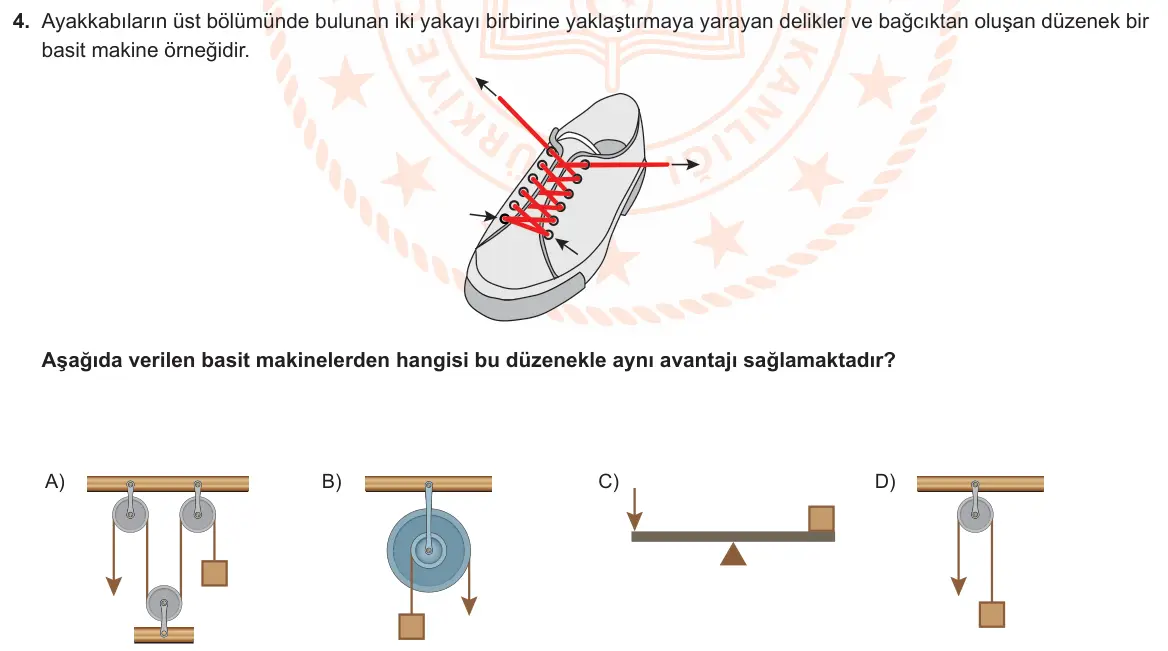 LGS Örnek Soruları Nisan 2021 Sayısal Fen Bilimleri 4. Soru görseli