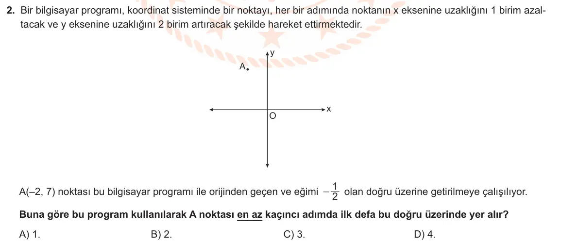 LGS Örnek Soruları Nisan 2021 Sayısal Matematik 2. Soru görseli