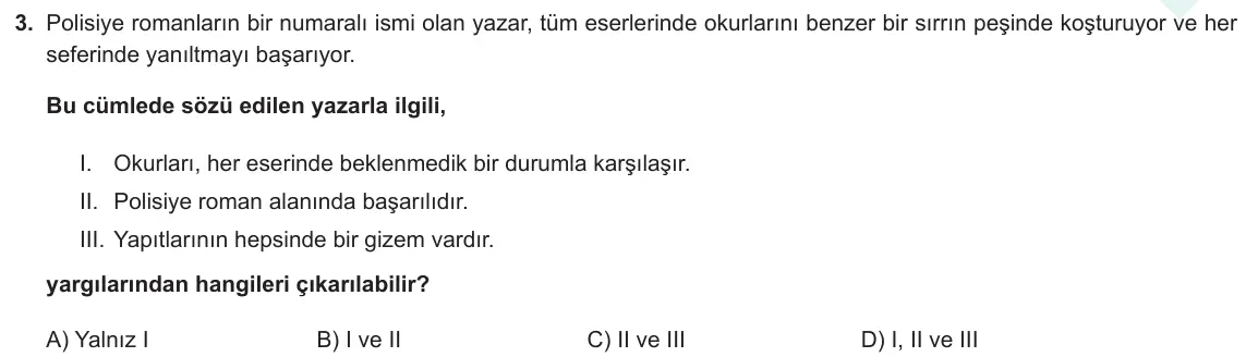 LGS Örnek Soruları Nisan 2021 Sözel Türkçe 3. Soru görseli