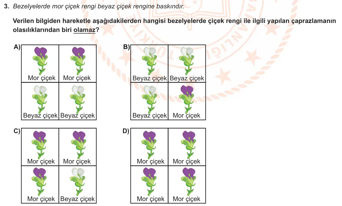 LGS Örnek Soruları Ocak 2021 Sayısal Fen Bilimleri 3. Soru görseli