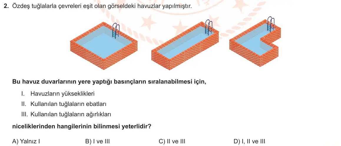 LGS Örnek Soruları Aralık 2021 Sayısal Fen Bilimleri 2. Soru görseli