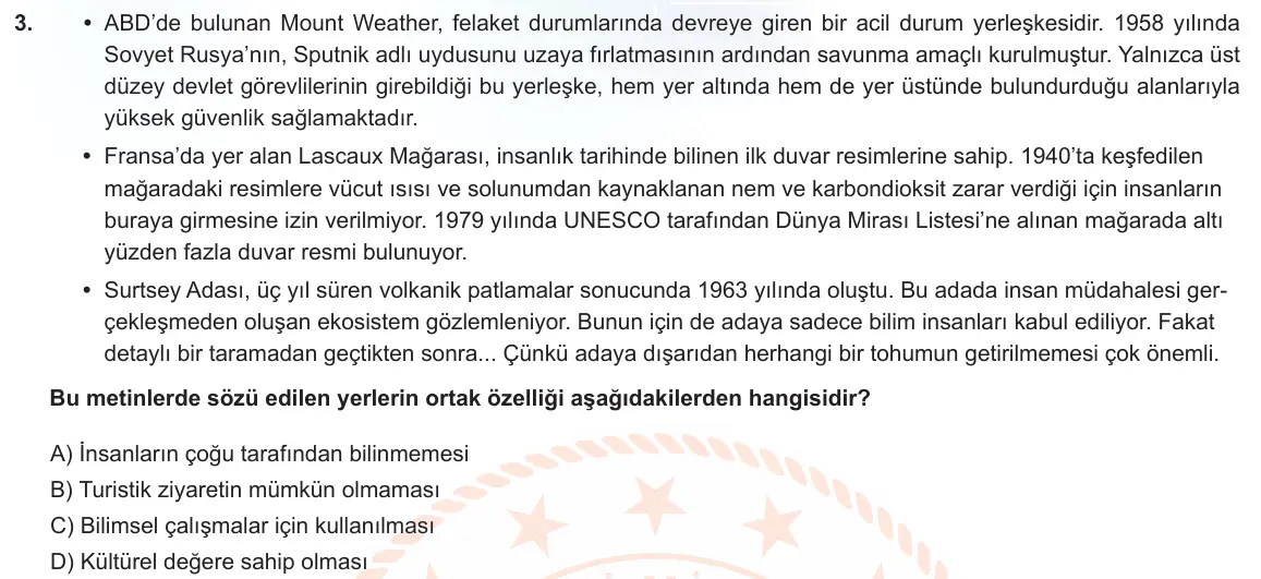 LGS Örnek Soruları Aralık 2021 Sözel Türkçe 3. Soru görseli