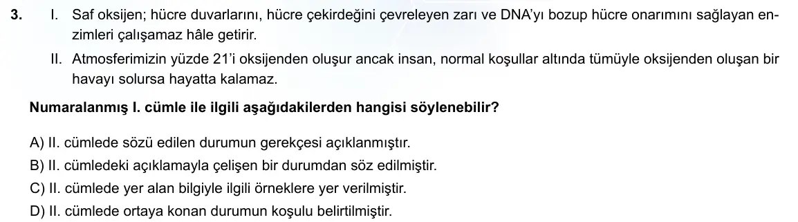 LGS Örnek Soruları Ekim 2021 Sözel Türkçe 3. Soru görseli