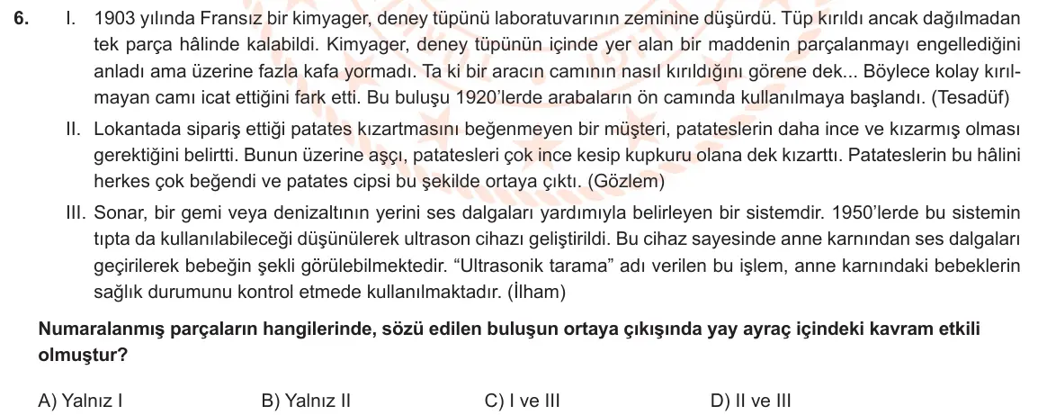 LGS Örnek Soruları Kasım 2021 Sözel Türkçe 6. Soru görseli