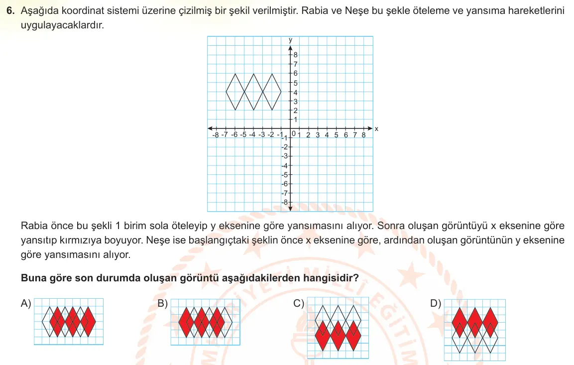 LGS Örnek Soruları Mayıs 2022 Sayısal Matematik 6. Soru görseli