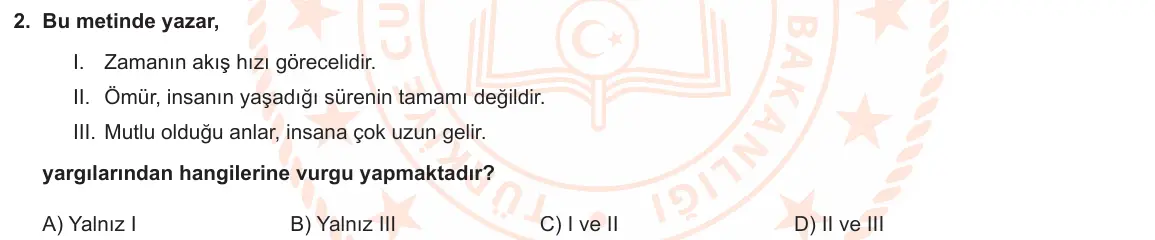 LGS Örnek Soruları Mayıs 2022 Sözel Türkçe 2. Soru görseli