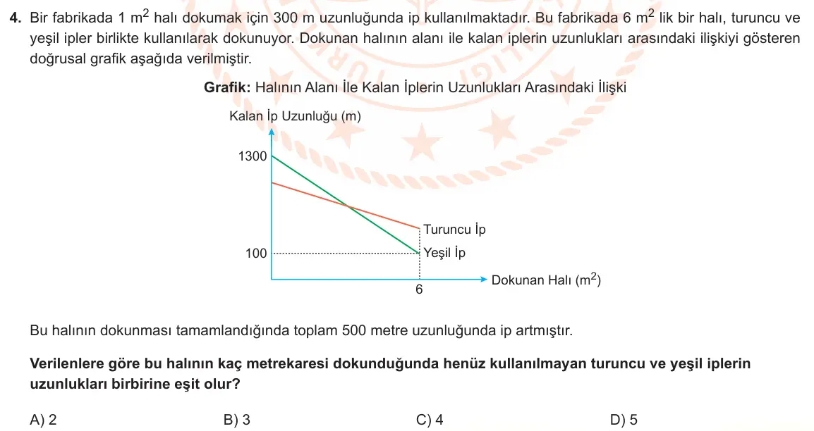 LGS Örnek Soruları Nisan 2022 Sayısal Matematik 4. Soru görseli