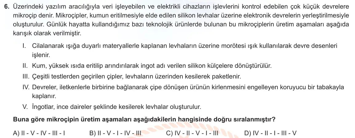 LGS Örnek Soruları Nisan 2022 Sözel Türkçe 6. Soru görseli