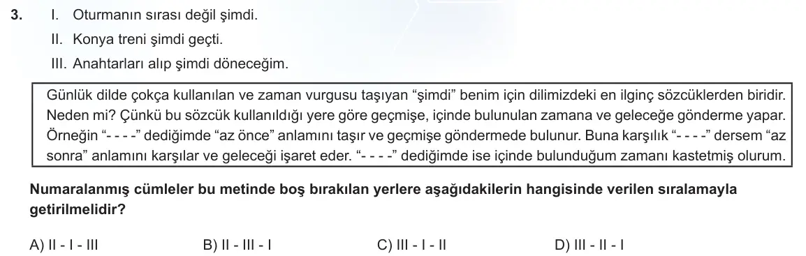 LGS Örnek Soruları Aralık 2022 Sözel Türkçe 3. Soru görseli