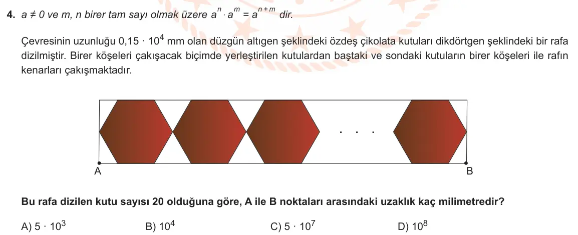 LGS Örnek Soruları Kasım 2022 Sayısal Matematik 4. Soru görseli