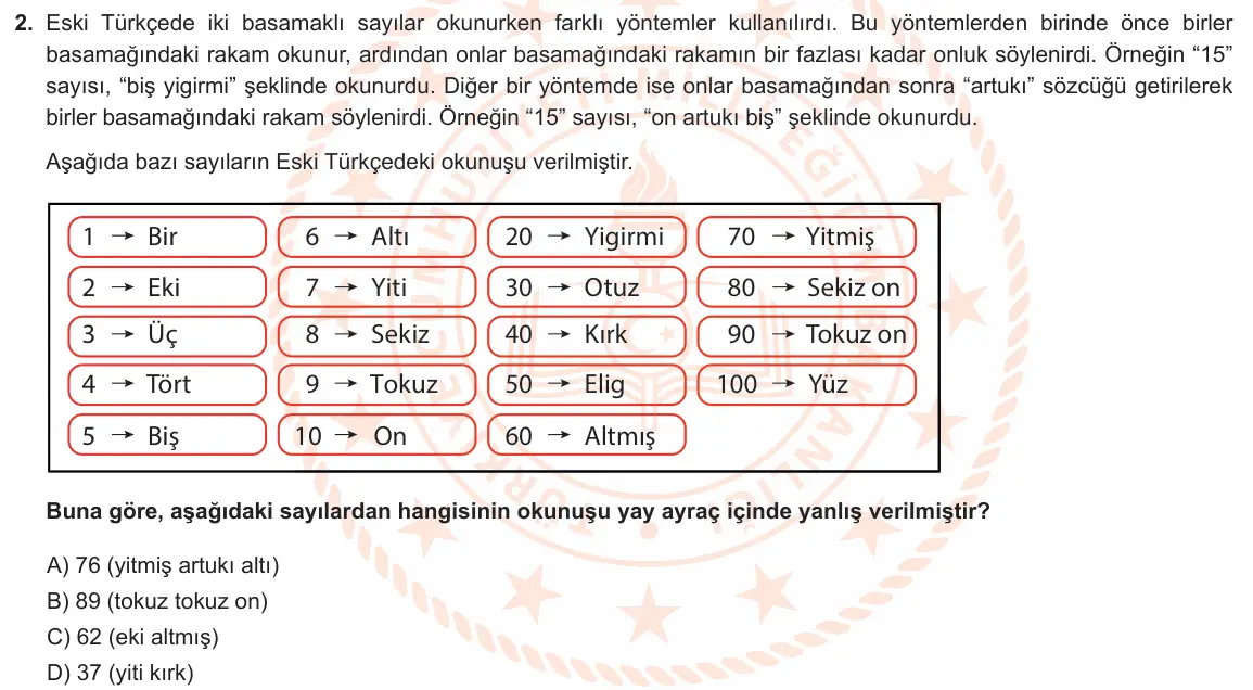 LGS Örnek Soruları Kasım 2022 Sözel Türkçe 2. Soru görseli