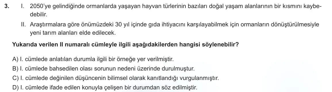 LGS Örnek Soruları Kasım 2022 Sözel Türkçe 3. Soru görseli