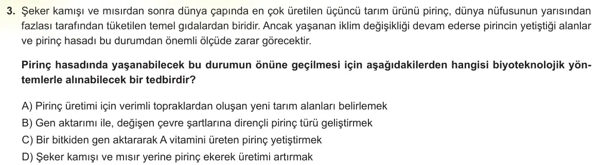 LGS Örnek Soruları Mayıs 2023 Sayısal Fen Bilimleri 3. Soru görseli