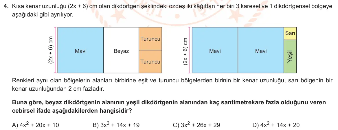 LGS Örnek Soruları Mayıs 2023 Sayısal Matematik 4. Soru görseli