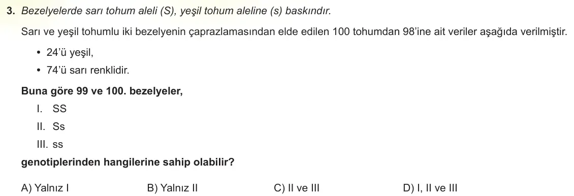 LGS Örnek Soruları Nisan 2023 Sayısal Fen Bilimleri 3. Soru görseli