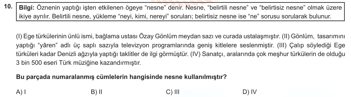 LGS Örnek Soruları Nisan 2023 Sözel Türkçe 10. Soru görseli
