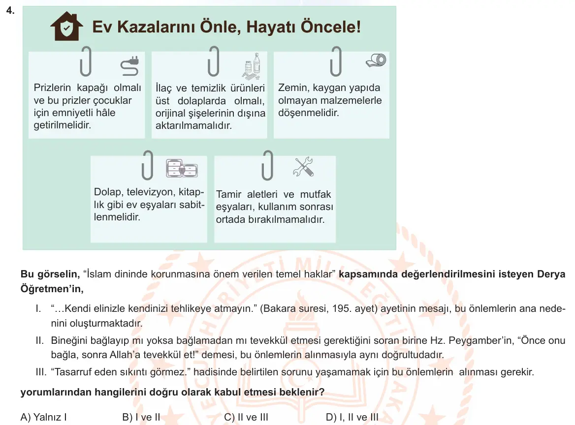 LGS Örnek Soruları Ocak 2023 Sözel Din Kültürü ve Ahlak Bilgisi 4. Soru görseli