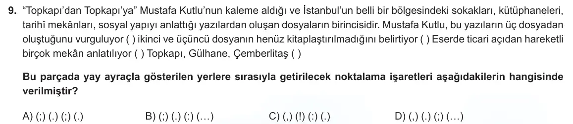 LGS Örnek Soruları Şubat 2023 Sözel Türkçe 9. Soru görseli