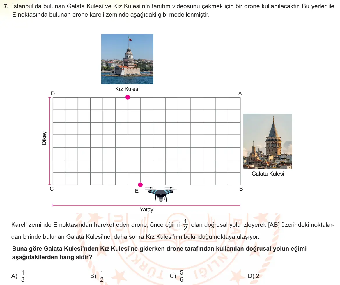 LGS Örnek Soruları Kasım 2023 Sayısal Matematik 7. Soru görseli