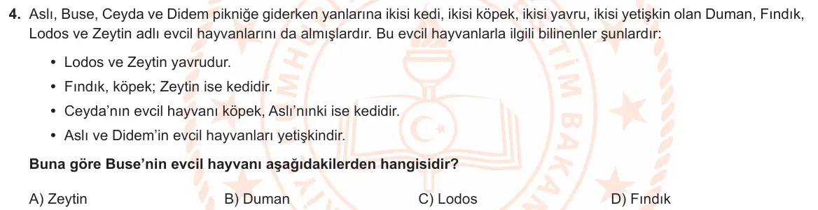 LGS Örnek Soruları Kasım 2023 Sözel Türkçe 4. Soru görseli