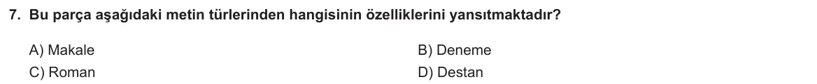 LGS Örnek Soruları Kasım 2023 Sözel Türkçe 7. Soru görseli