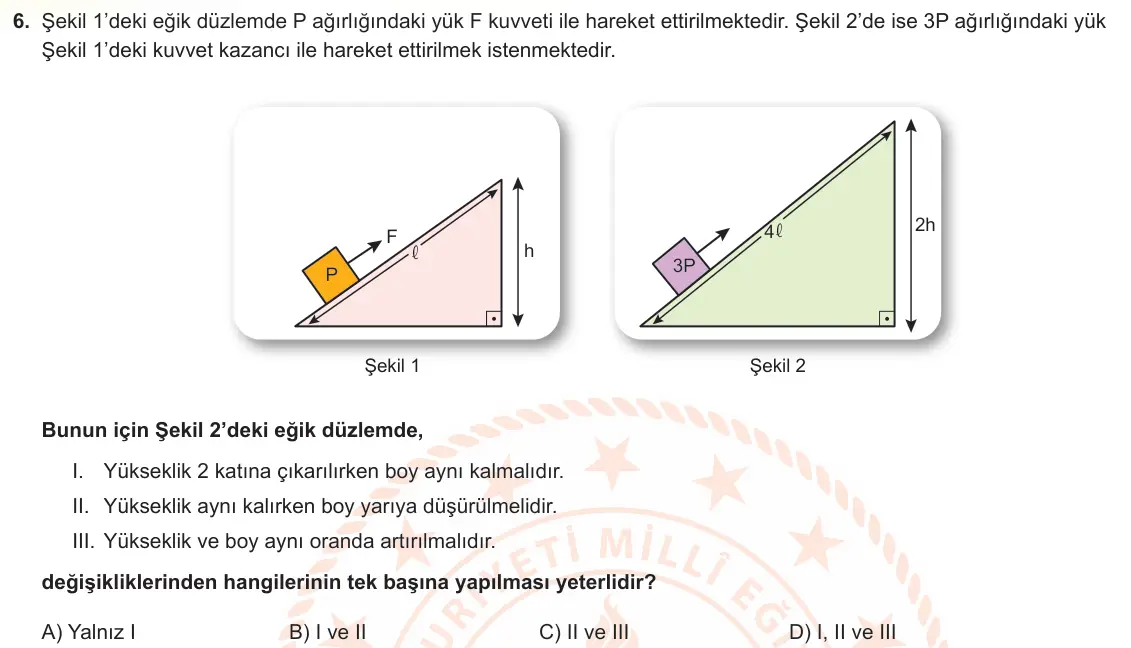 LGS Örnek Soruları Nisan 2024 Sayısal Fen Bilimleri 6. Soru görseli