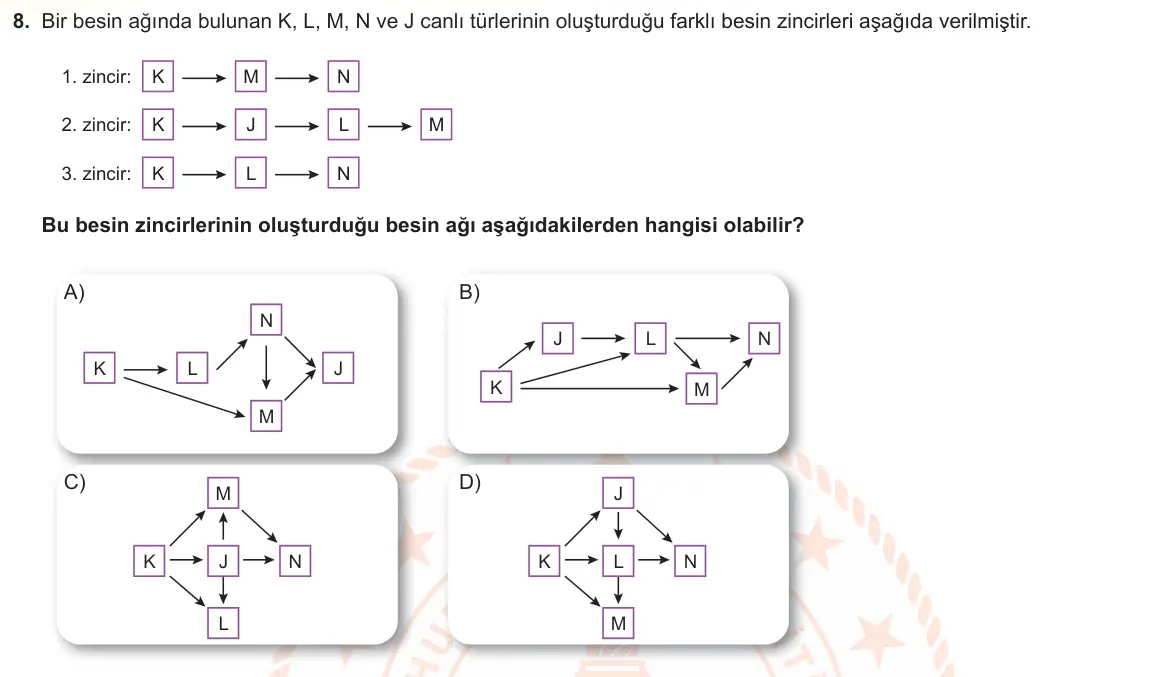 LGS Örnek Soruları Nisan 2024 Sayısal Fen Bilimleri 8. Soru görseli