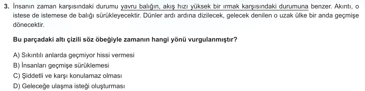 LGS Örnek Soruları Nisan 2024 Sözel Türkçe 3. Soru görseli