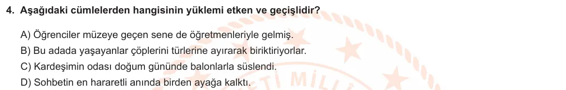 LGS Örnek Soruları Nisan 2024 Sözel Türkçe 4. Soru görseli