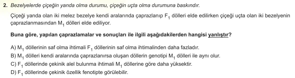 LGS Örnek Soruları Şubat 2024 Sayısal Fen Bilimleri 2. Soru görseli